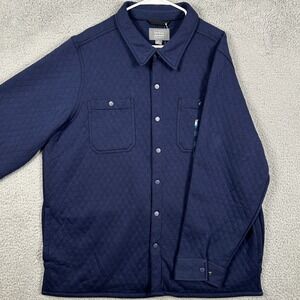 Berkley Jensen Jacket Quilted Shirt Men 2XL Blue Button Up 2-Pockets Outdoor NEW